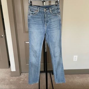 Shop re/done high rise straight leg jeans in size 27